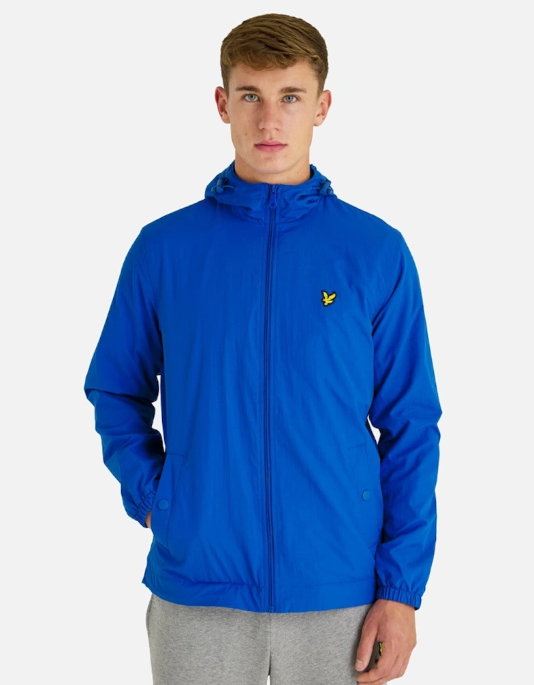 Lyle & Scott Branded Bright Blue Hooded Short Lightweight Jacket