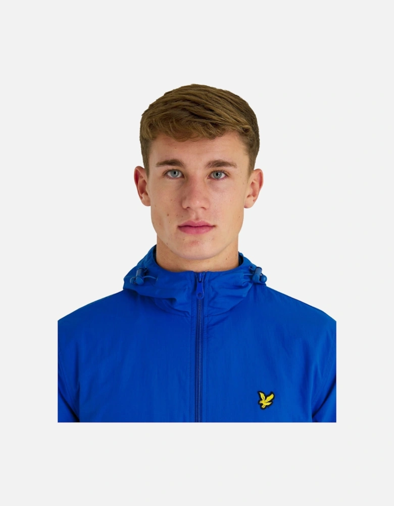 Lyle & Scott Branded Bright Blue Hooded Short Lightweight Jacket