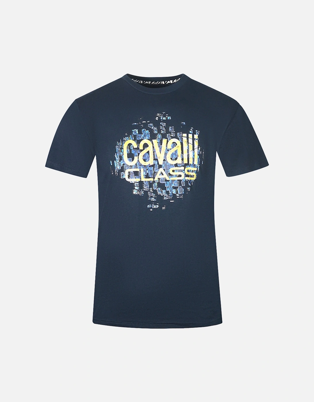 Cavalli Class Gradien Scales Design Logo Navy T-Shirt, 3 of 2