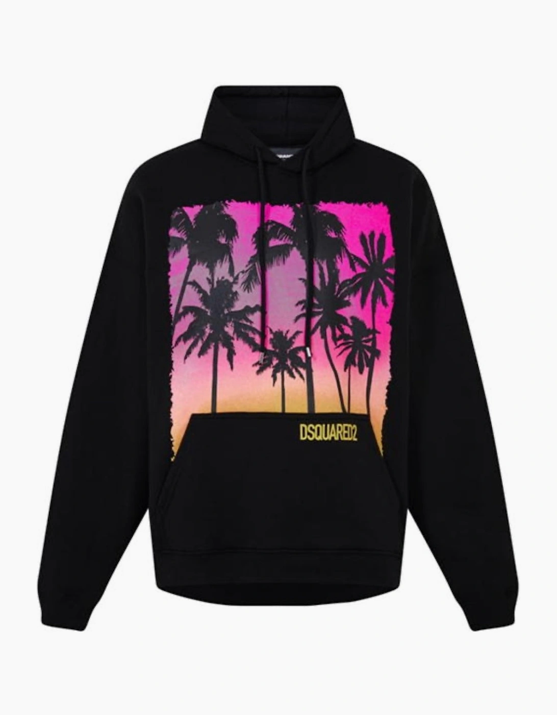 Dsquared2 Men's Black Sunrise Design Herca Fit Hoodie  36 S