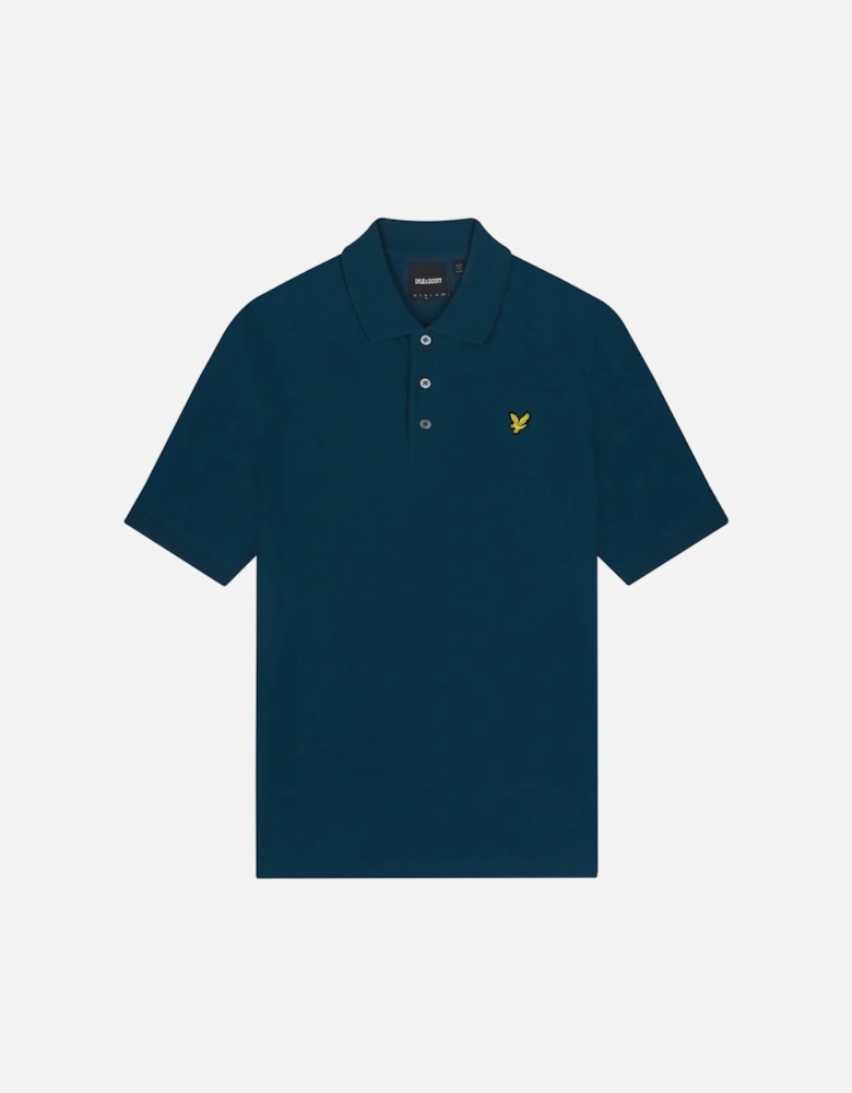 Lyle & Scott Branded Chest Logo Apres Navy Polo Shirt