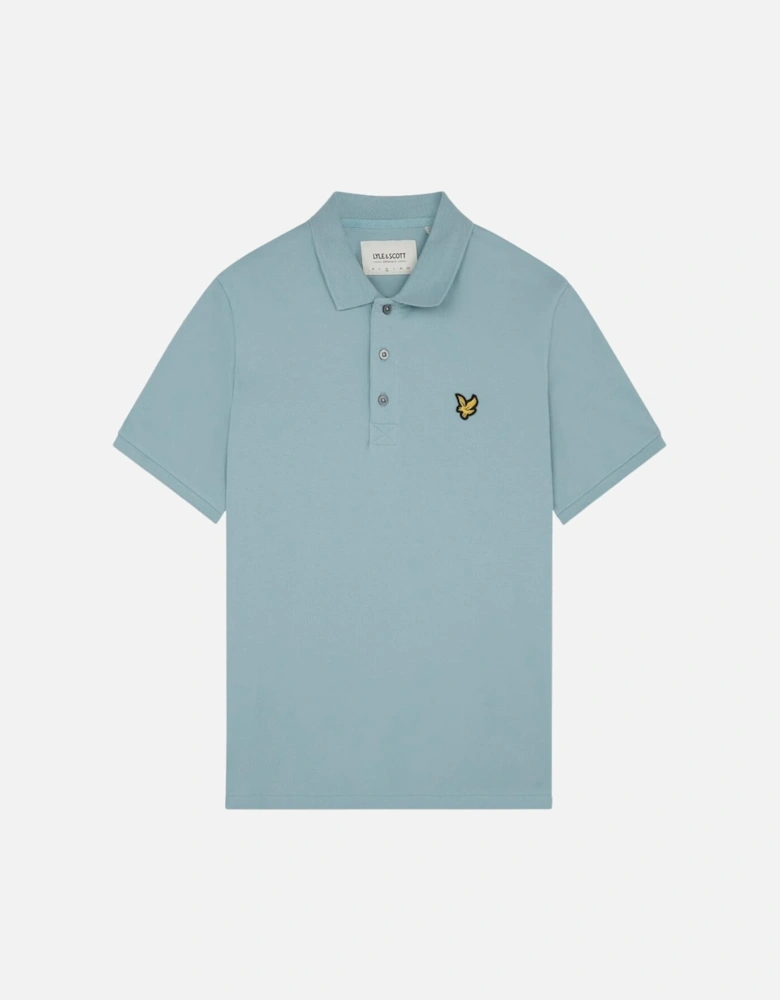 Lyle & Scott Branded Chest Logo Away Blue Polo Shirt