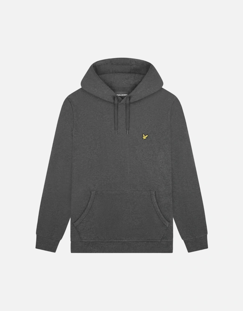 Lyle & Scott Branded Charcoal Marl Pull-over Hoodie