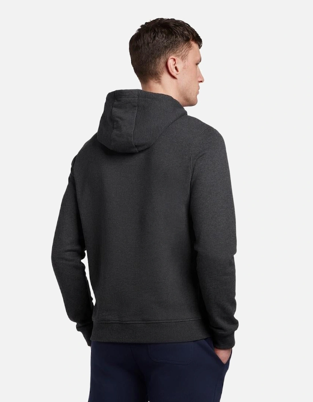 Lyle & Scott Branded Charcoal Marl Pull-over Hoodie