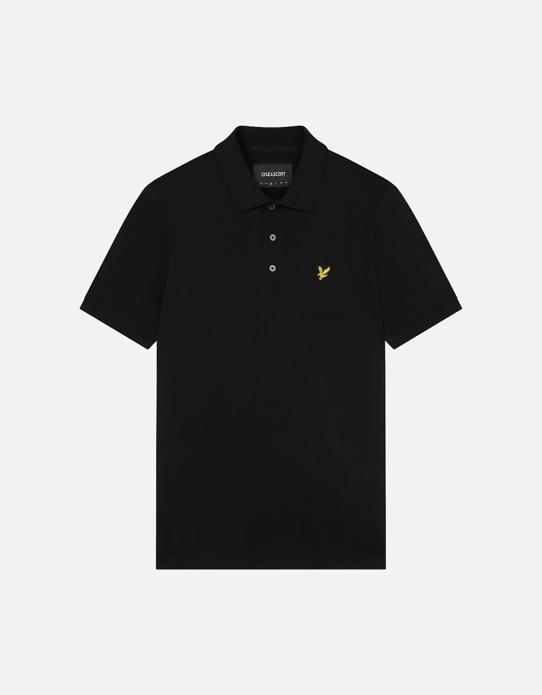 Lyle & Scott Branded Chest Logo Jet Black Polo Shirt, 5 of 4