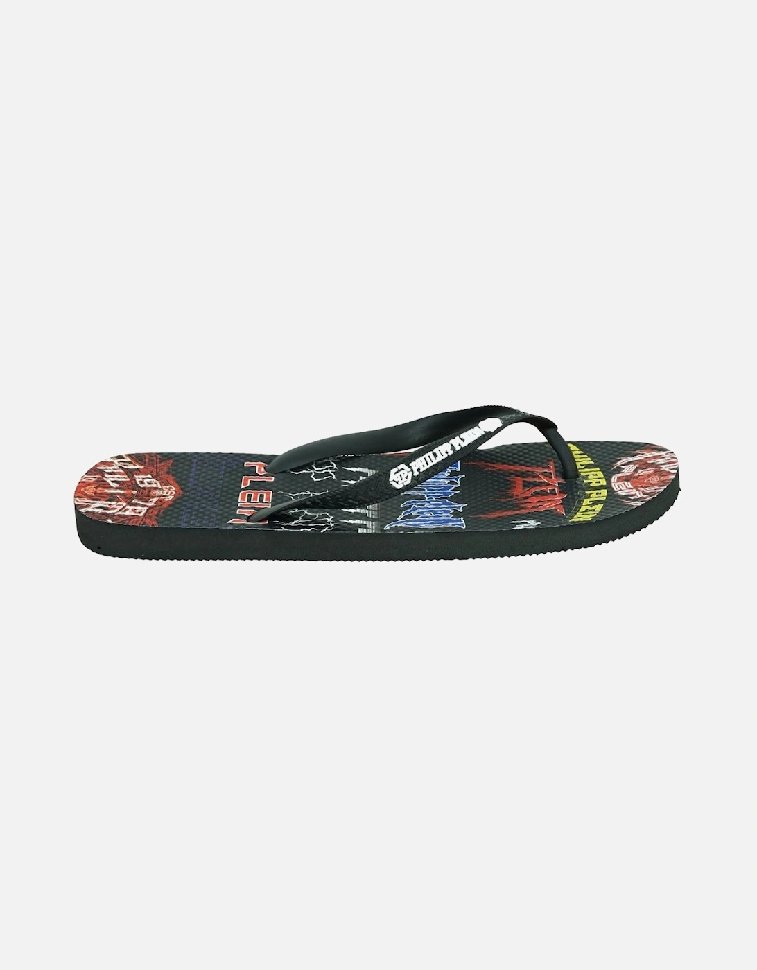 Rock Logos Black Flip Flops, 5 of 4