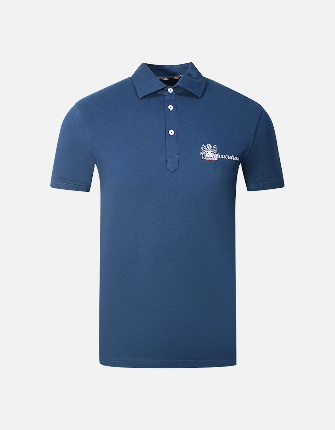 Aldis Brand London Logo Blue Polo Shirt, 3 of 2
