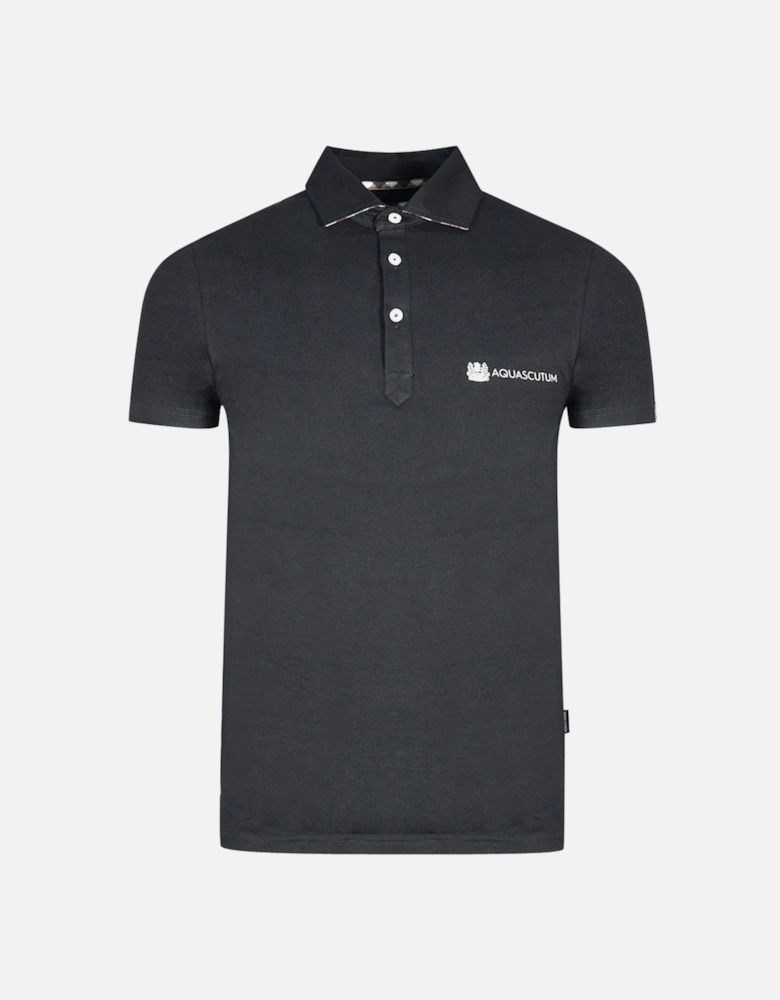 Aldis Crest Block Logo Black Polo Shirt