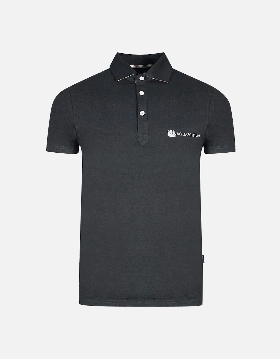 Aldis Crest Block Logo Black Polo Shirt, 3 of 2