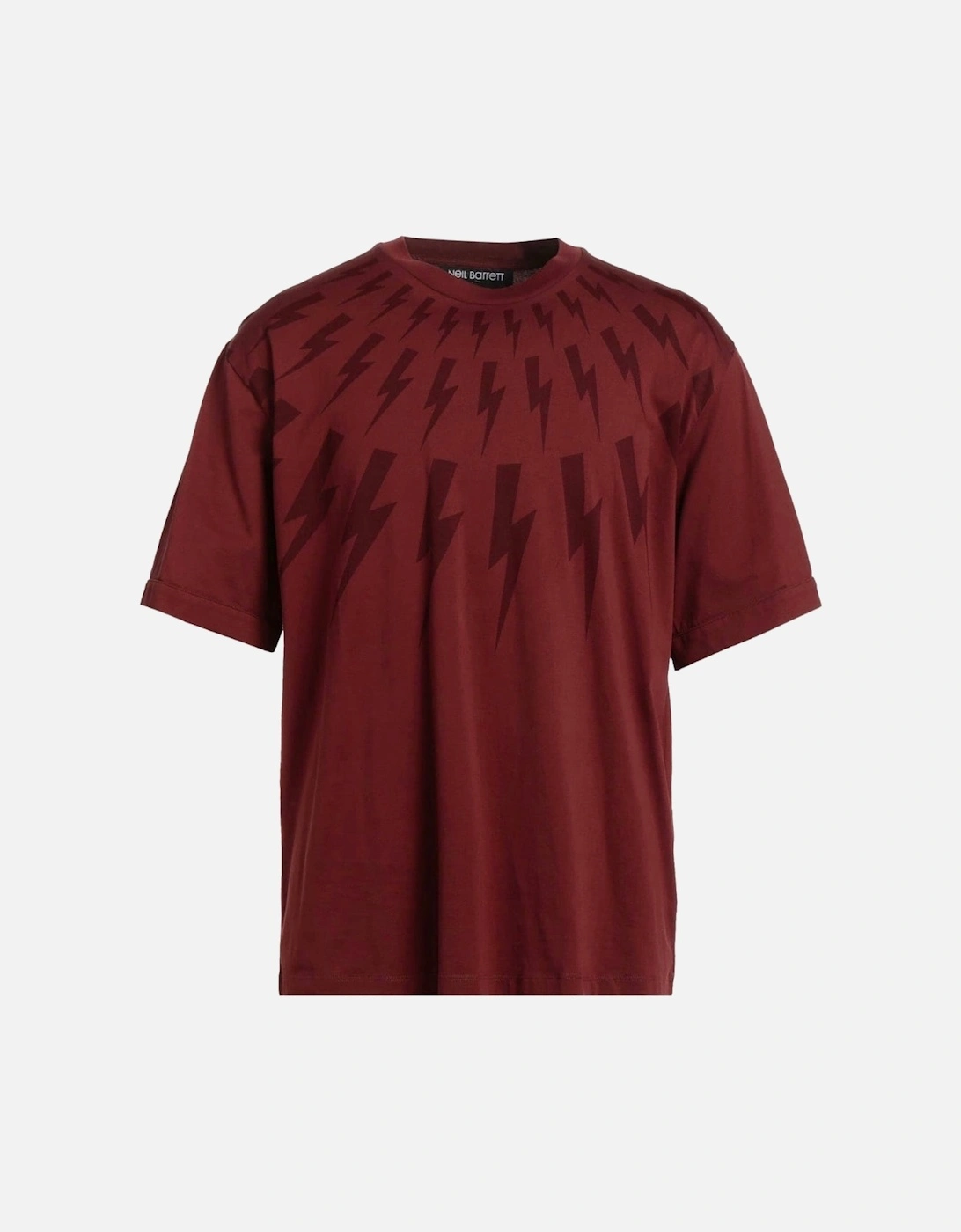 Fair Isle Thunderbolt Oversize Red T-Shirt, 4 of 3