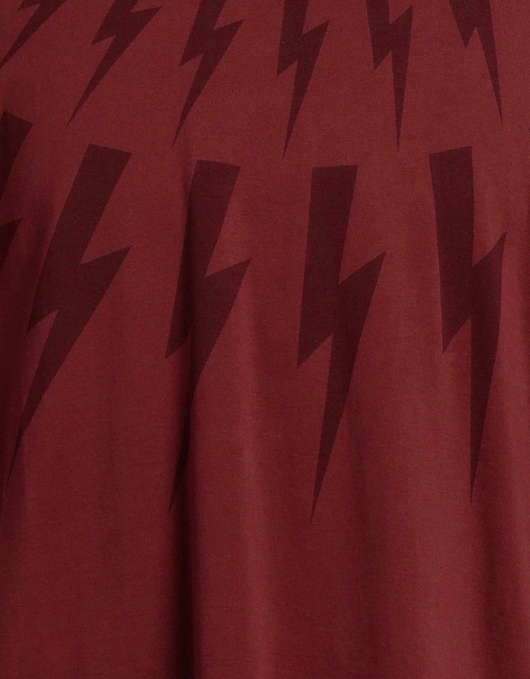 Fair Isle Thunderbolt Oversize Red T-Shirt