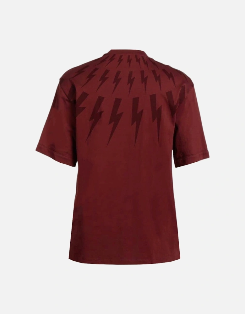 Fair Isle Thunderbolt Oversize Red T-Shirt