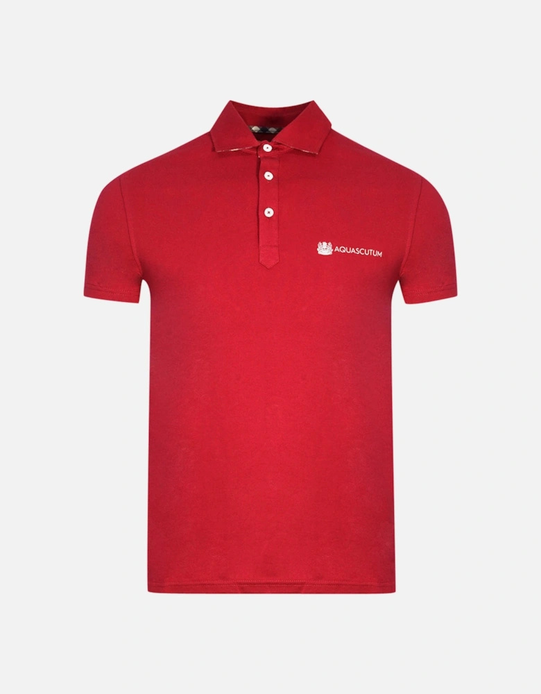 Aldis Crest Block Logo Red Polo Shirt