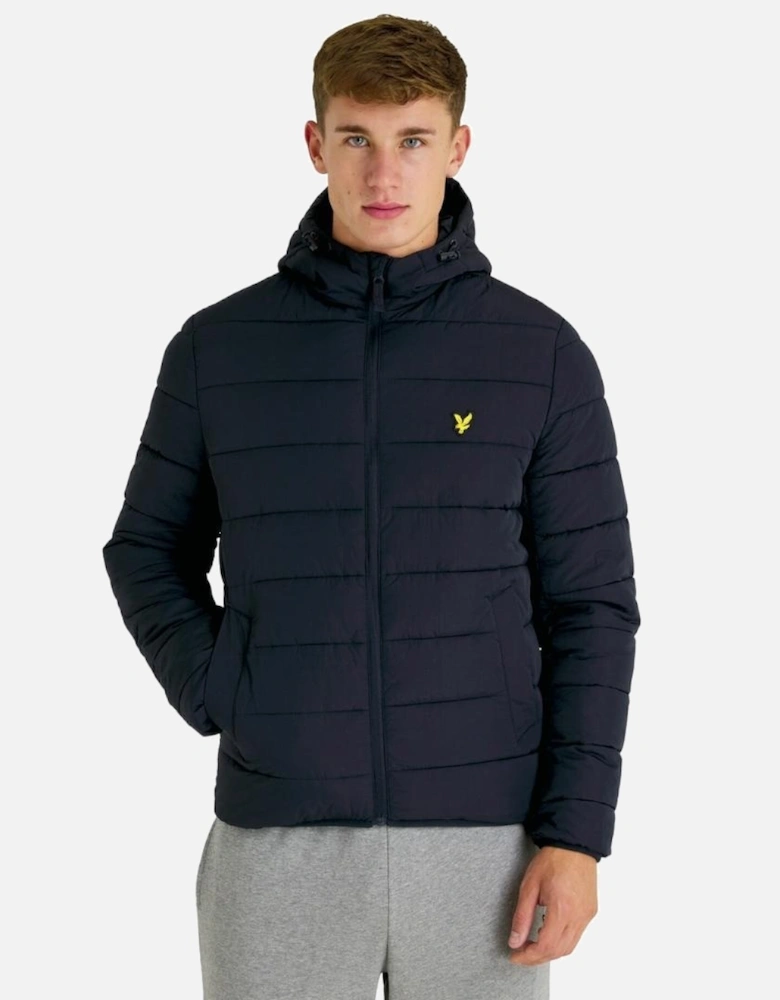 Lyle & Scott Branded Dark Navy Hooded Puffer Jacket