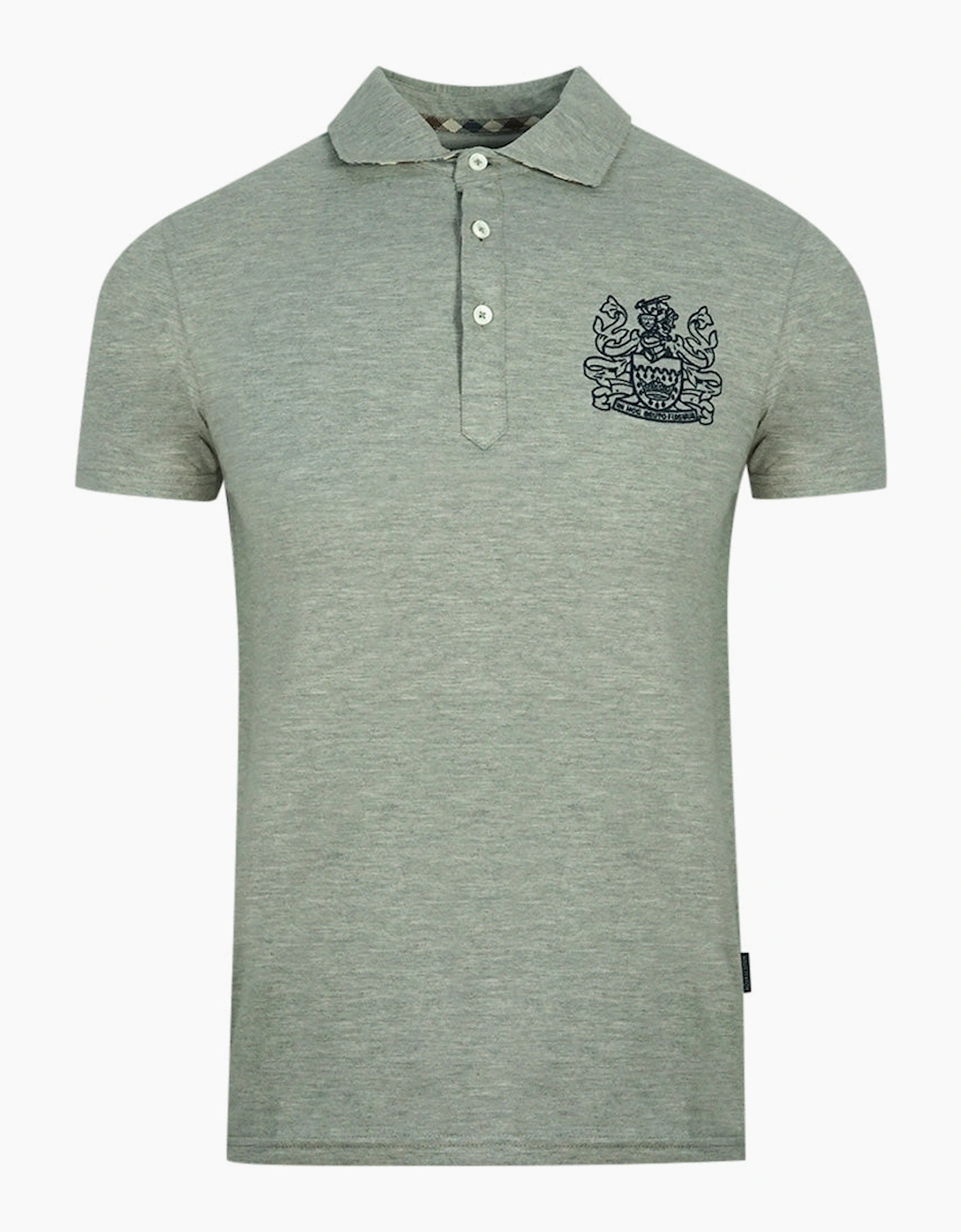 Aquascutum Men's Grey Aldis Crest Chest Logo Polo Shirt - Size: 36