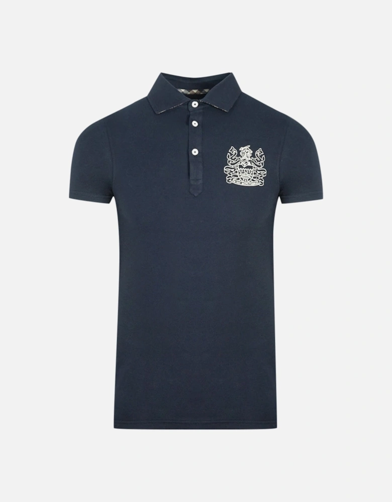 Aldis Crest Chest Logo Navy Blue Polo Shirt