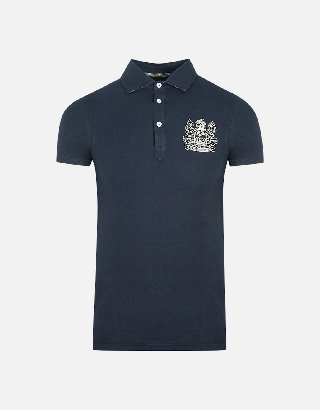 Aldis Crest Chest Logo Navy Blue Polo Shirt, 3 of 2