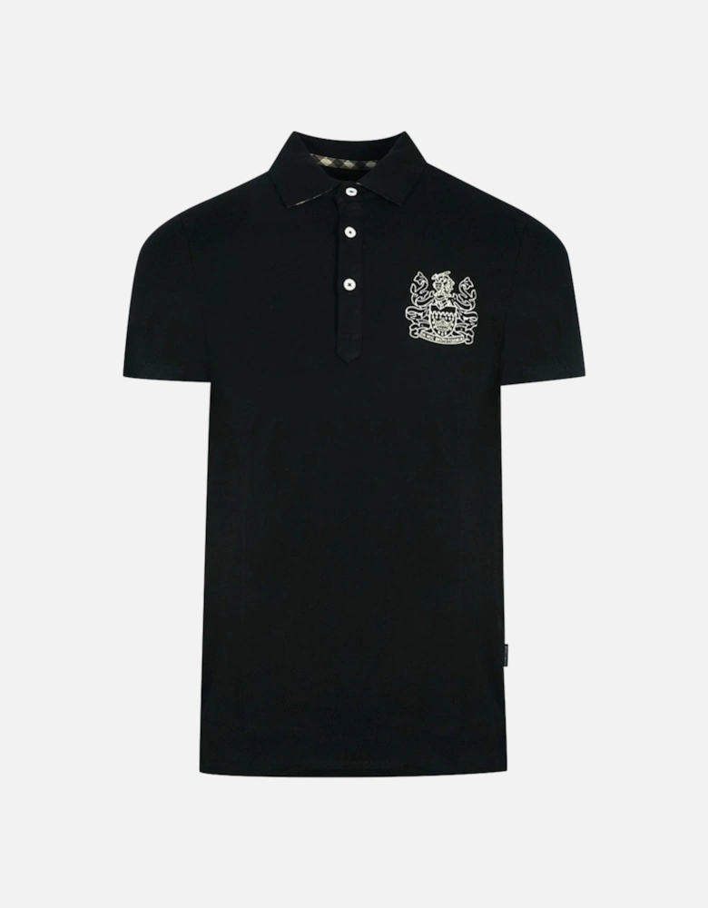 Aldis Crest Chest Logo Black Polo Shirt