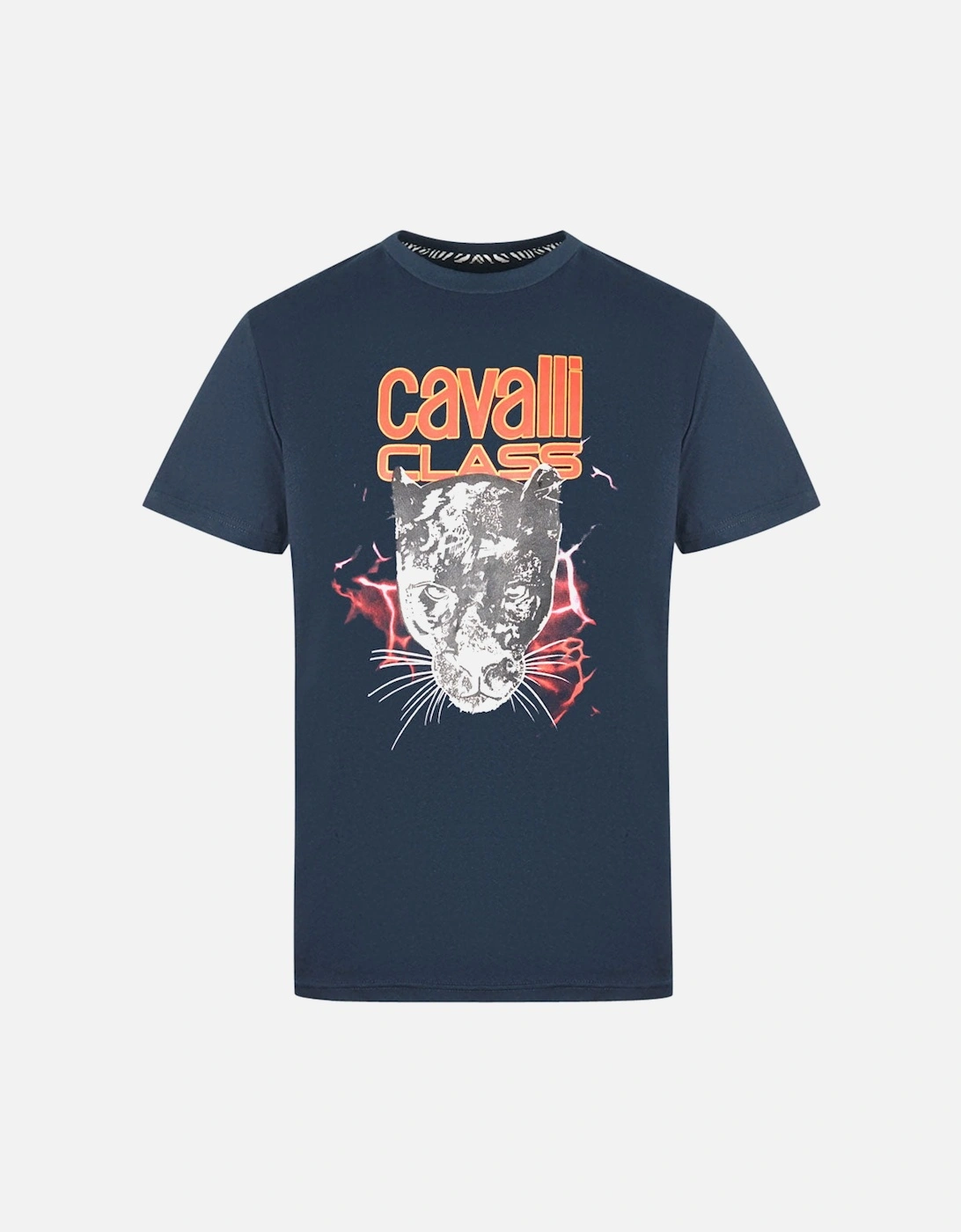 Cavalli Class Lightning Panther Design Navy T-Shirt, 3 of 2
