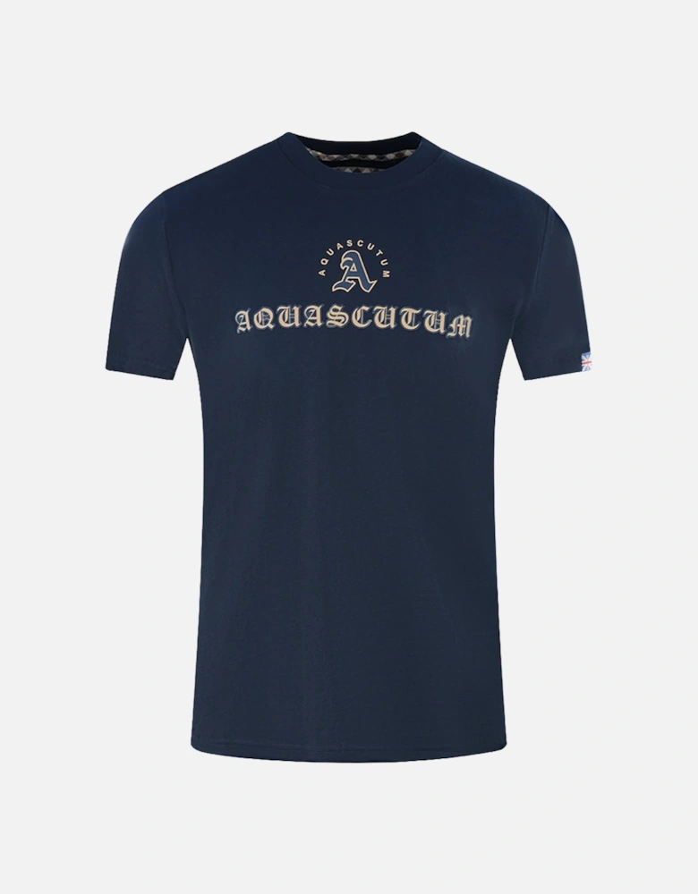 Script Logo Navy Blue T-Shirt