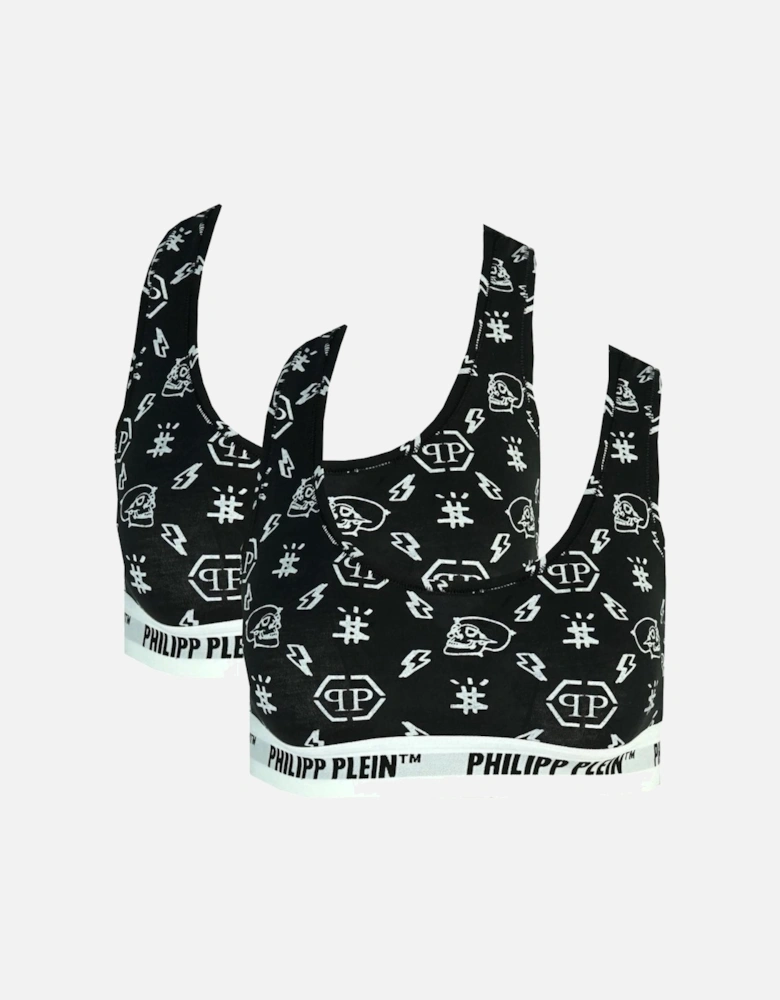 Symbols Logo Black Underwear Sports Bra Two Pack