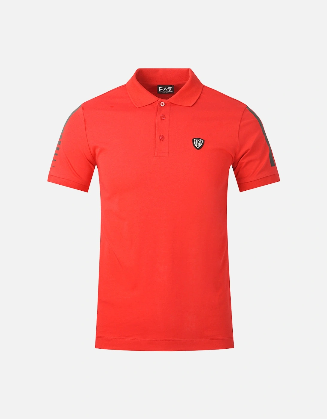 Metal Chest Logo Racing Red Polo Shirt, 3 of 2