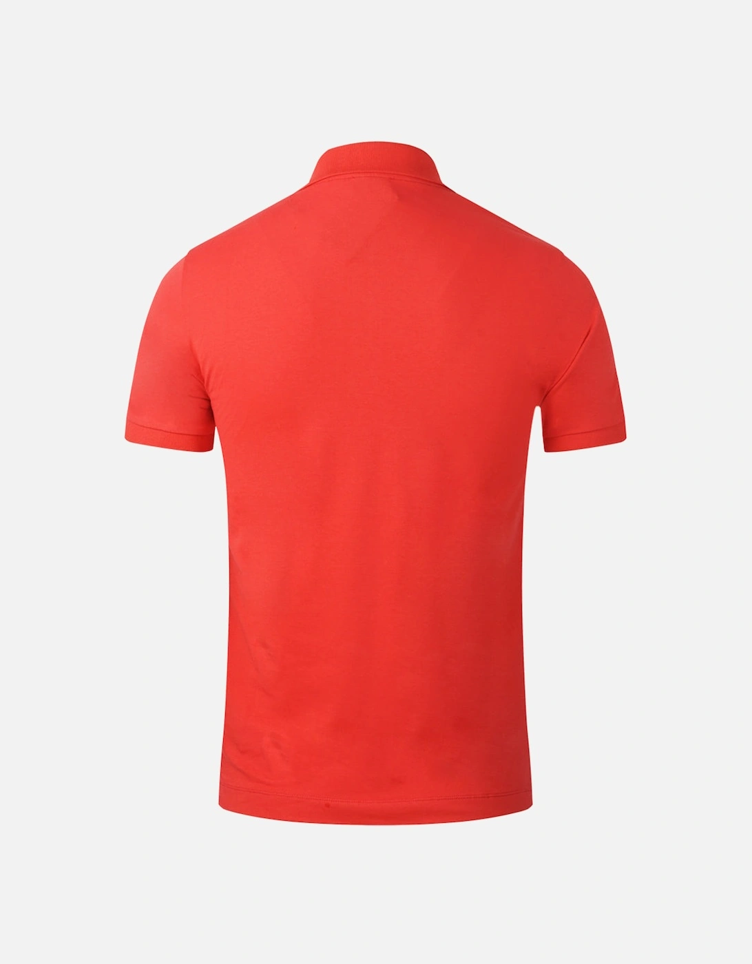 Metal Chest Logo Racing Red Polo Shirt