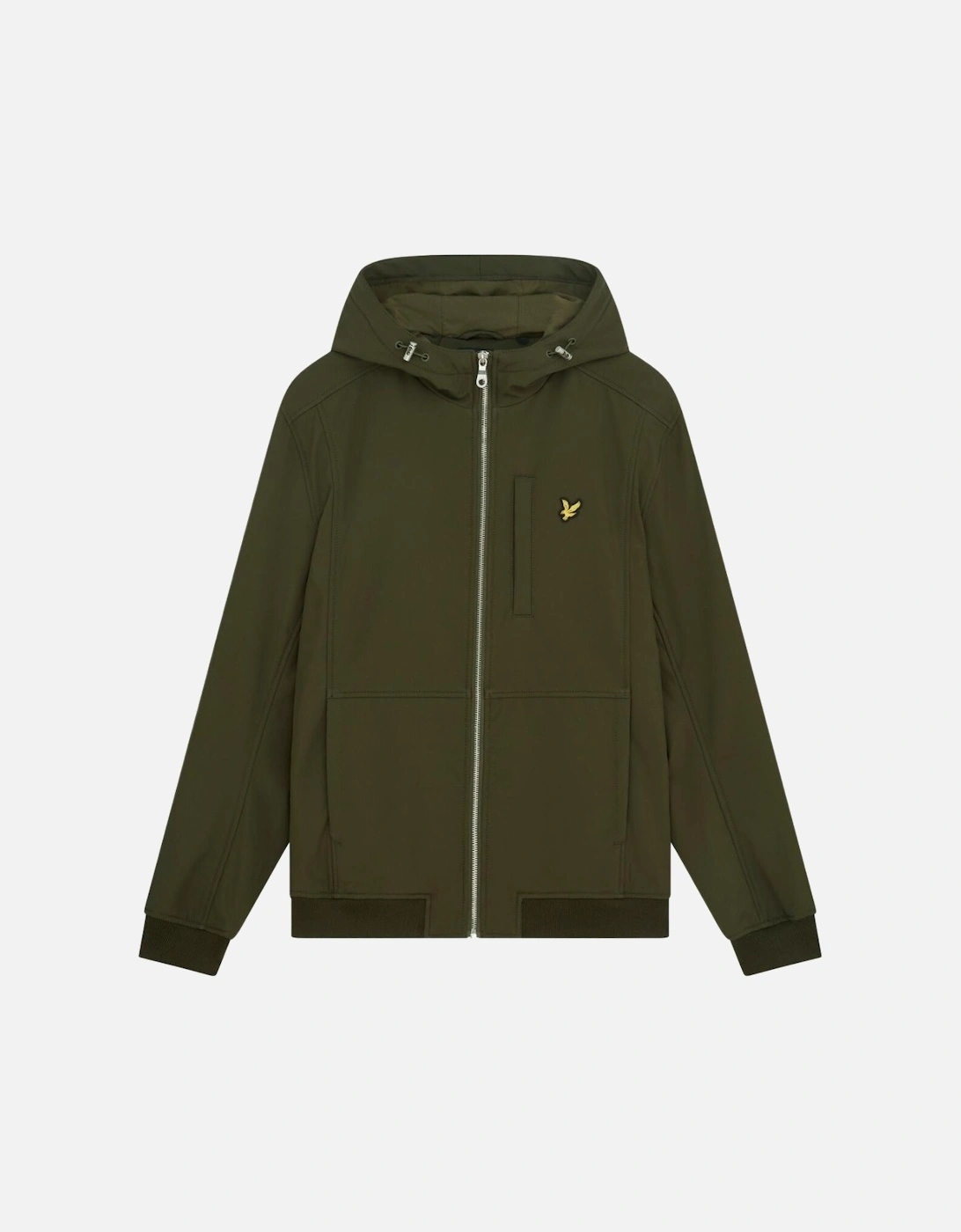 Lyle & Scott Branded Logo Olive Hooded Softshell Jacket, 5 of 4