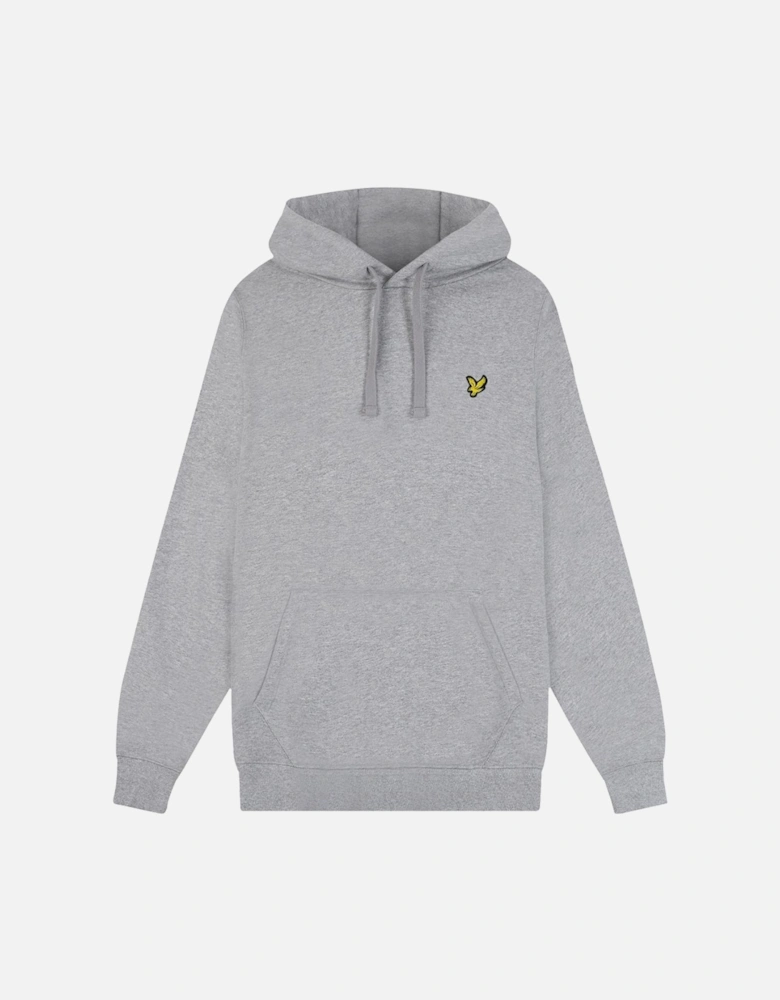 Lyle & Scott Branded Mid Grey Marl Pull-over Hoodie