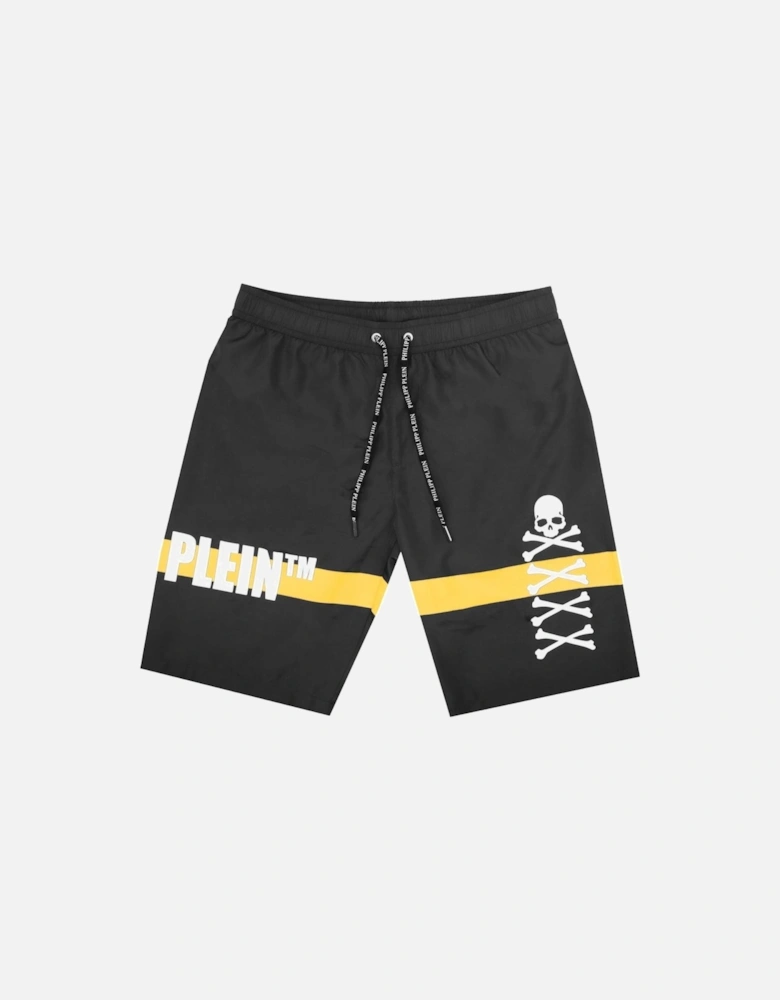 TM Skull And Bones Black Swim Shorts