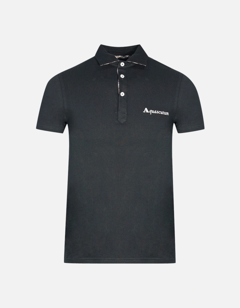 Signature Logo Black Polo Shirt