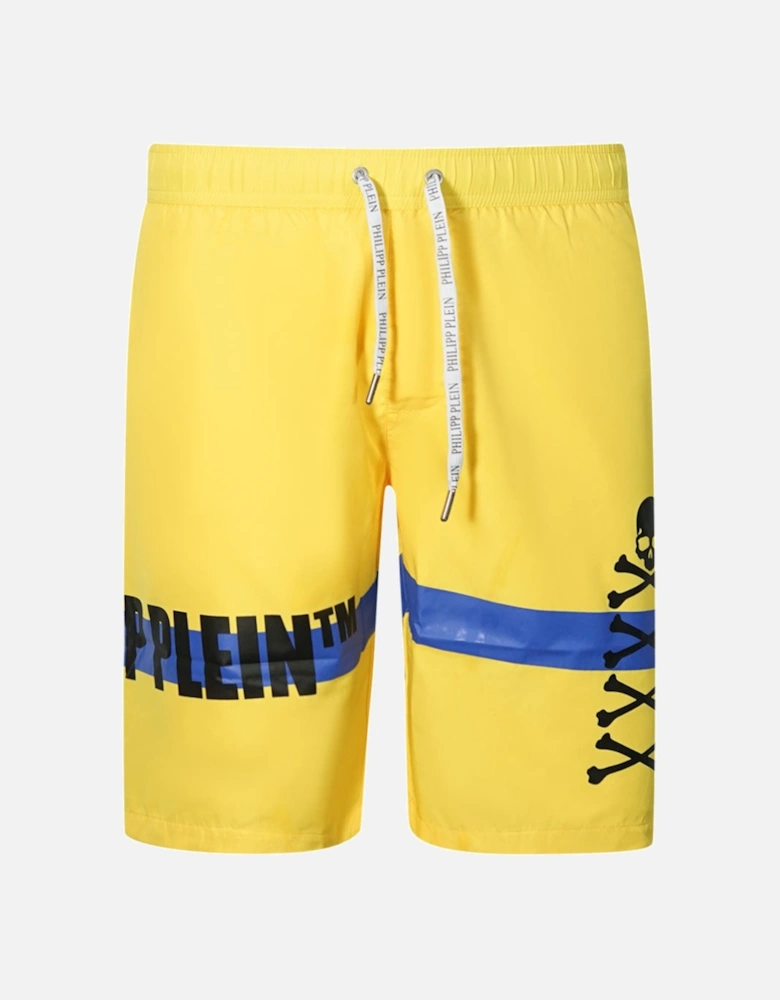 TM Skull And Bones Yellow Swim Shorts