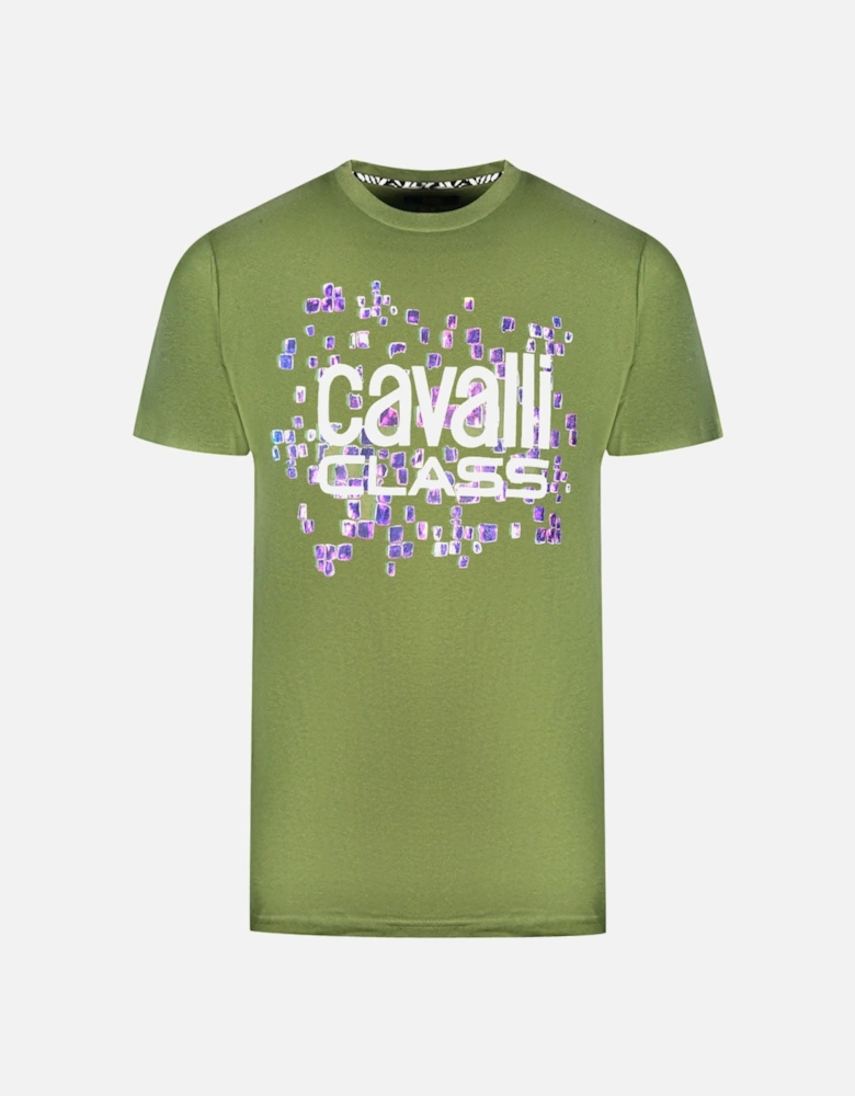 Cavalli Class Scales Design Logo Green T-Shirt