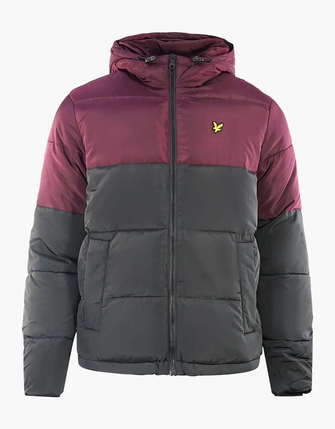 Men's Lyle & Scott Colourblock Puffer Black Jacket - Size: 42/Regular