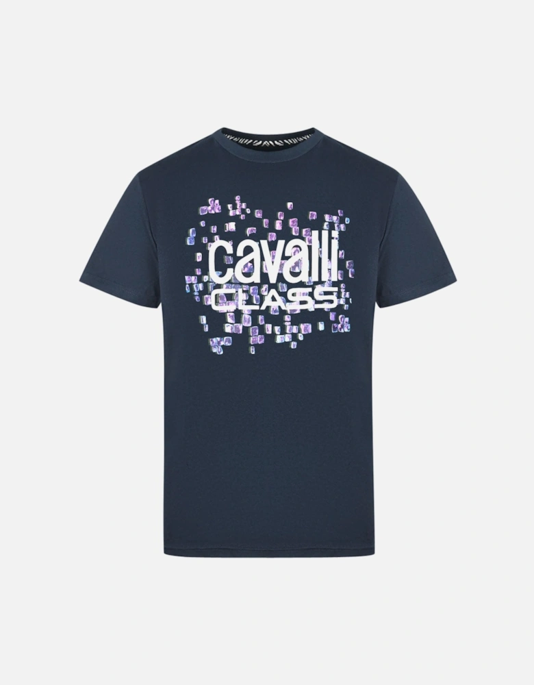 Cavalli Class Scales Design Logo Navy T-Shirt