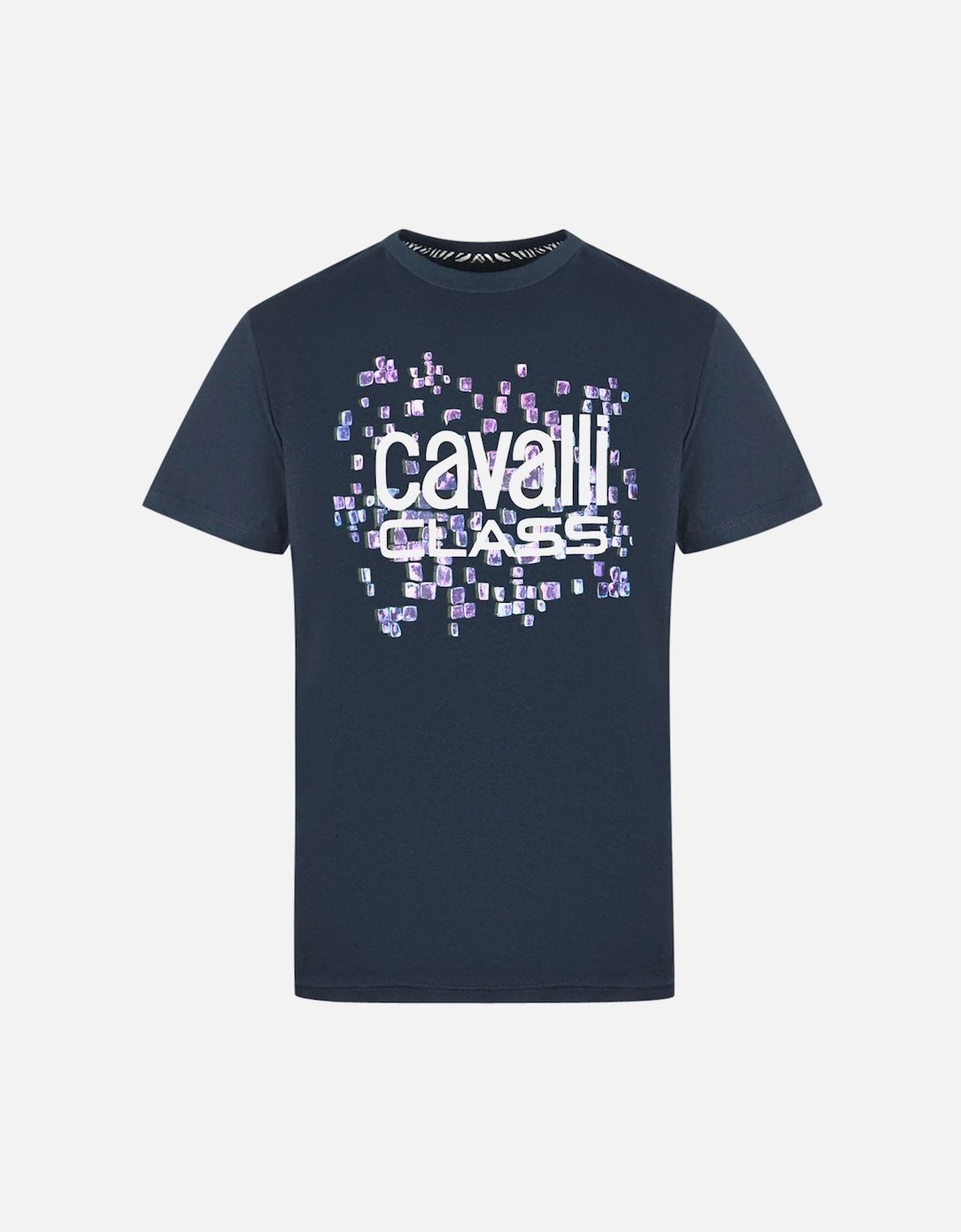 Cavalli Class Scales Design Logo Navy T-Shirt, 3 of 2