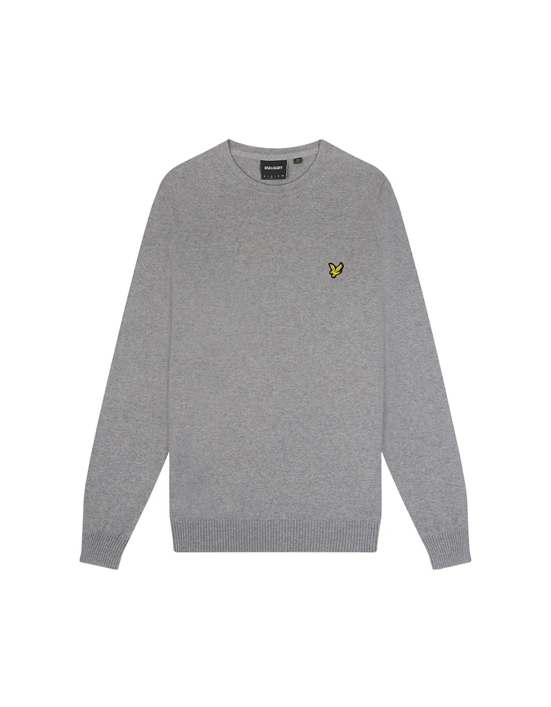 Men's Lyle & Scott Cotton Merino Mid Grey Marl Pull-over Jumper - Size: 38