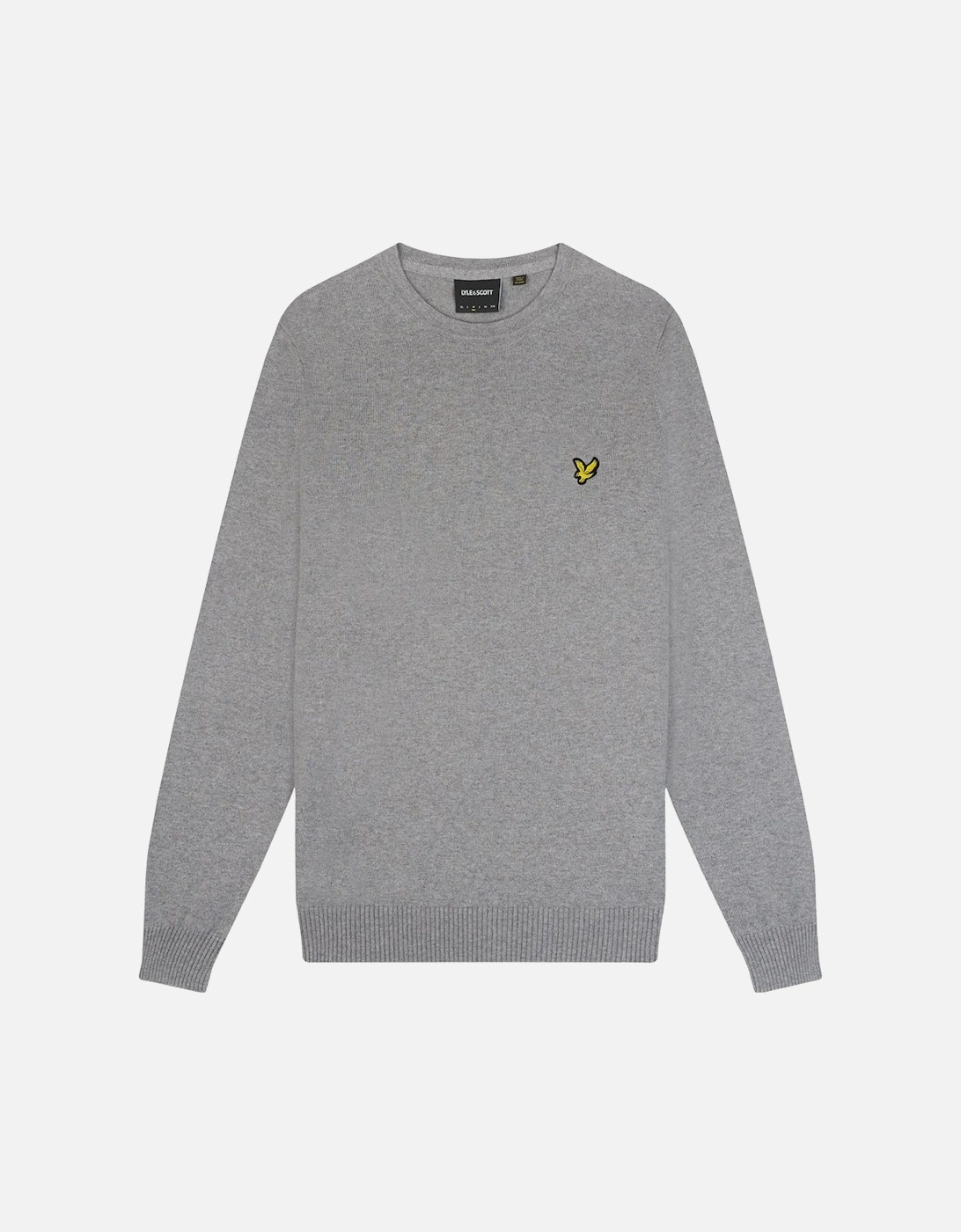 Lyle & Scott Cotton Merino Mid Grey Marl Pull-over Jumper, 2 of 1