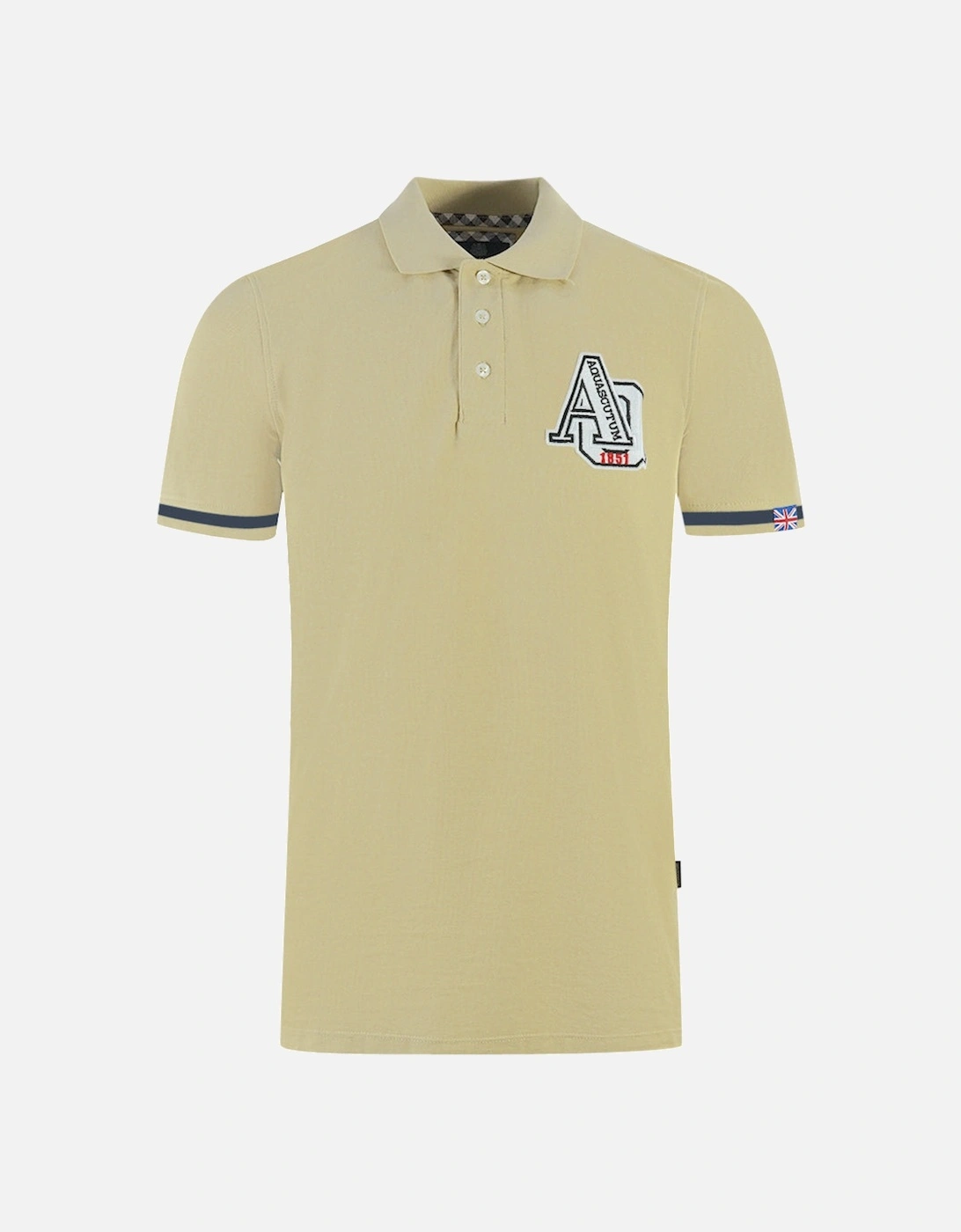 AQ 1851 Embroidered Tipped Beige Polo Shirt, 4 of 3
