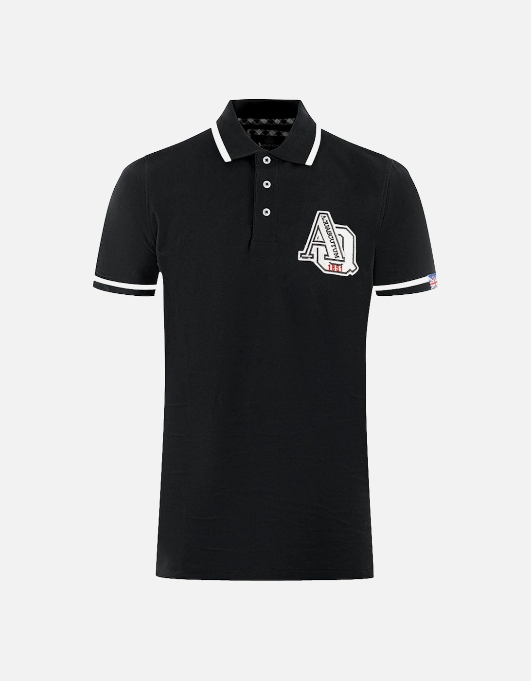 AQ 1851 Embroidered Tipped Black Polo Shirt, 4 of 3