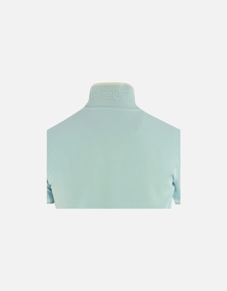 AQ 1851 Embroidered Tipped Light Blue Polo Shirt