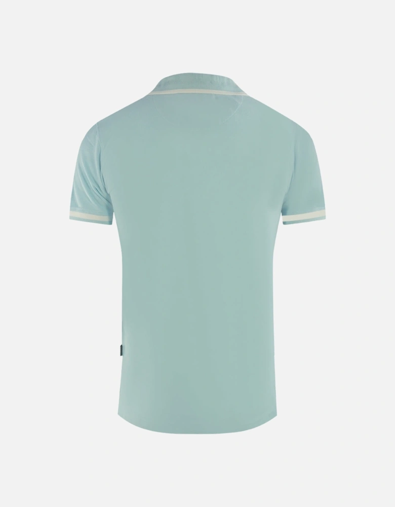 AQ 1851 Embroidered Tipped Light Blue Polo Shirt
