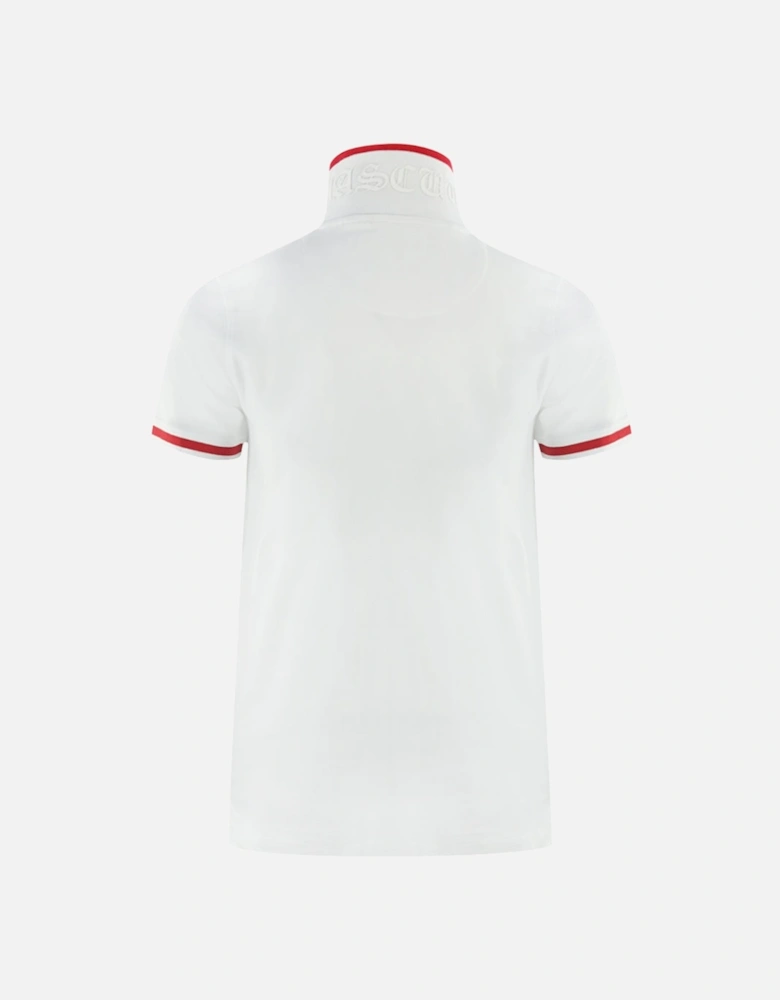 AQ 1851 Embroidered Tipped White Polo Shirt