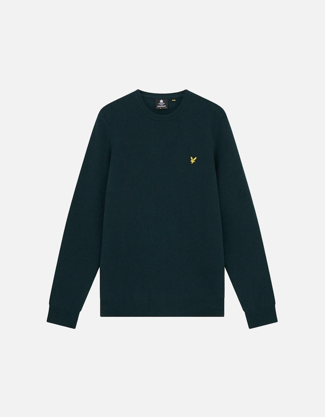 Lyle & Scott Crew Neck Lambswool Dark Green Blend Jumper, 5 of 4