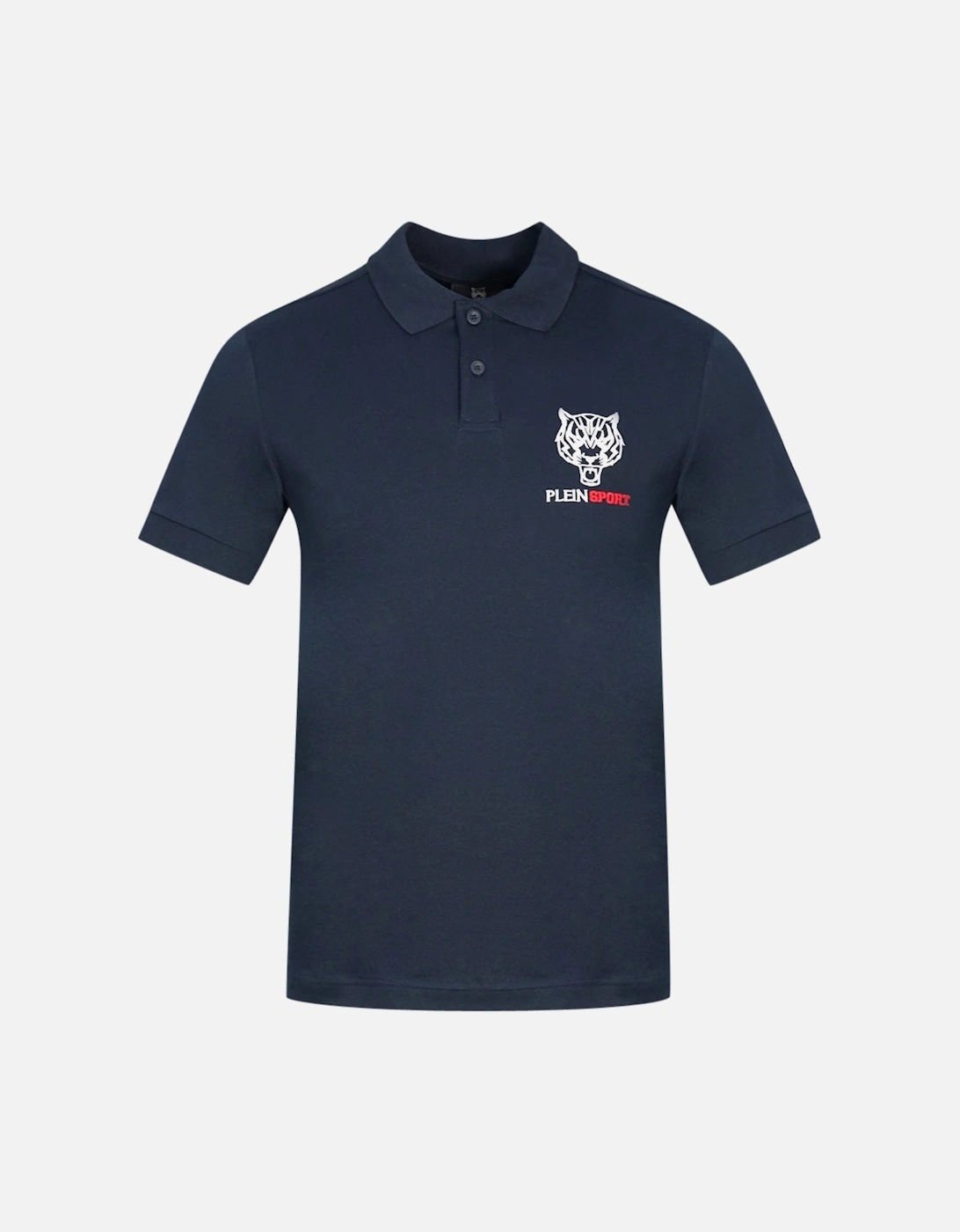 Plein Sport Block Chest Logo Navy Blue Polo Shirt, 3 of 2