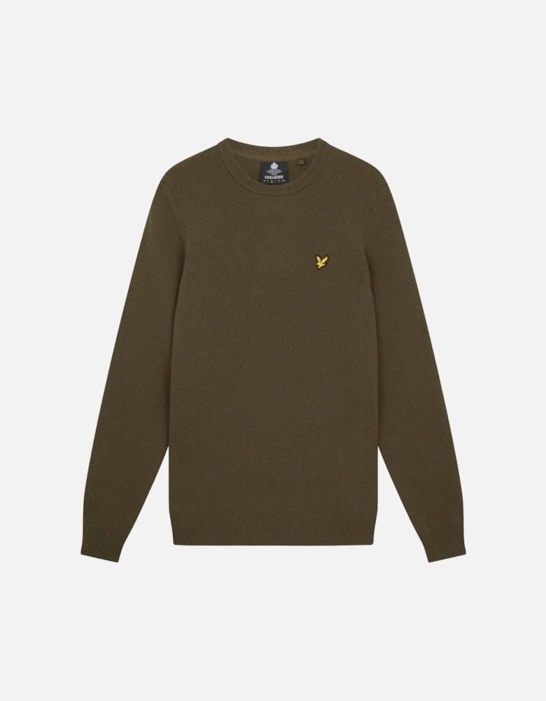 Lyle & Scott Crew Neck Lambswool Olive Blend Jumper