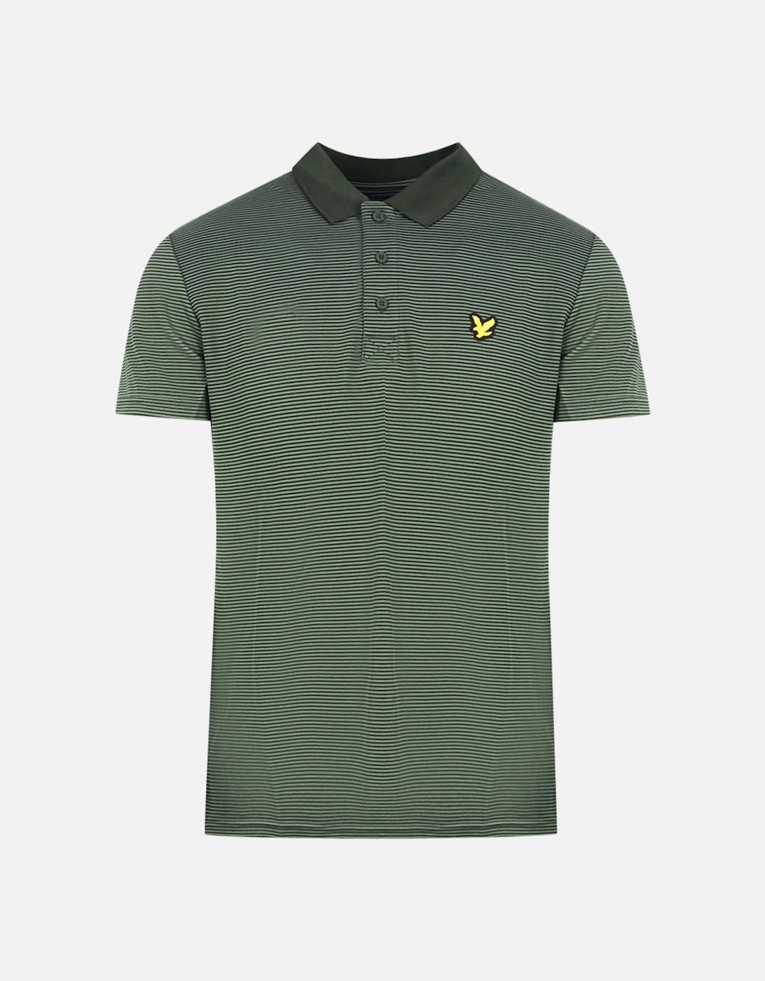 Lyle & Scott Deep Spruce Golf Microstripe Polo Shirt, 3 of 2