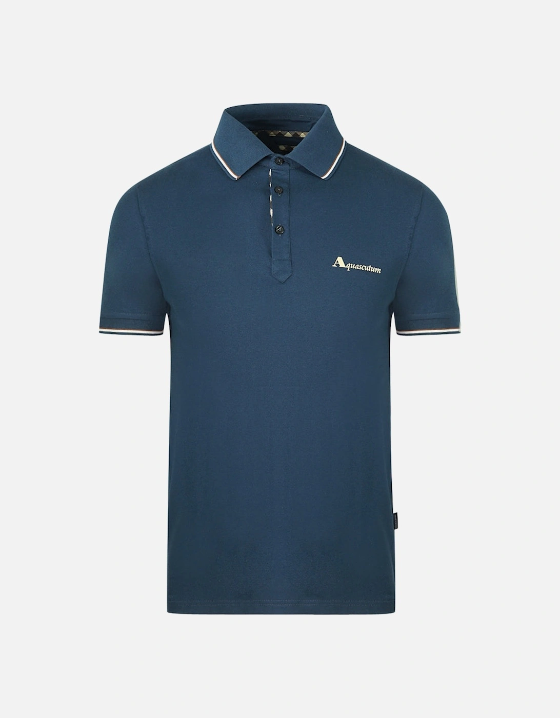 Tipped Collar Blue Polo Shirt, 3 of 2