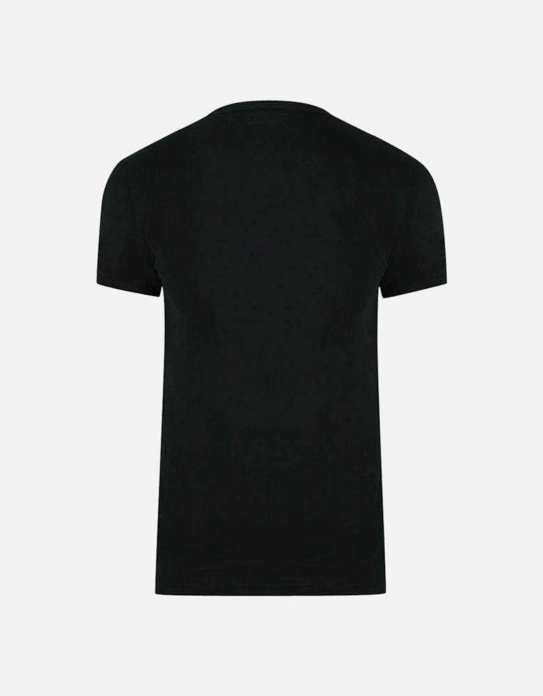 Logo Black V Neck T Shirt