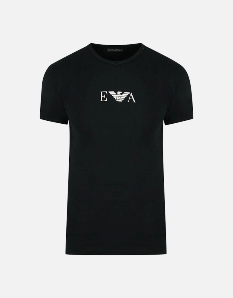 Logo Black V Neck T Shirt